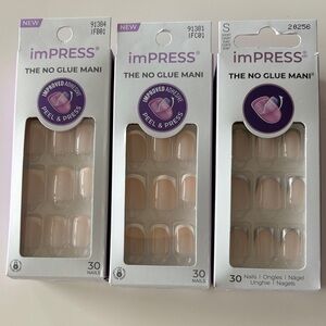 imPRESS Nude Press-On Nails short lot of 3